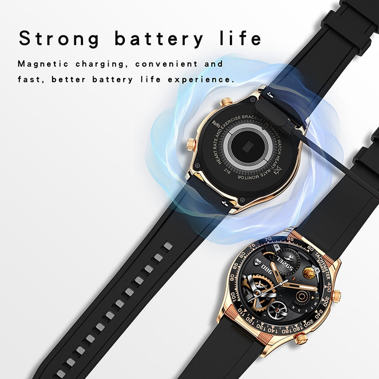 LOANIY E18 Pro Smart Bluetooth Calling Watch with NFC Function, Color: Black Silver Steel