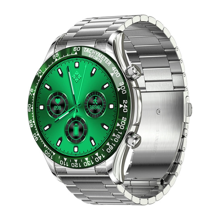 LOANIY E18 Pro Smart Bluetooth Calling Watch with NFC Function, Color: Green Silver Steel - Smart Watches by LOANIY