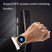 LOANIY E18 Pro Smart Bluetooth Calling Watch with NFC Function, Color: Gold Steel