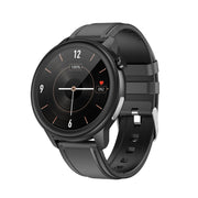 LOANIY E80 1.3 Inch Heart Rate Detection Smart Watch, Color: Black Leather