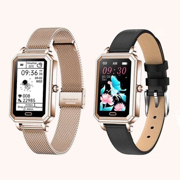 LOANIY HT2 1.28 Inch Heart Rate Detection Pedometer Smart Watch, Color: Gold Steel