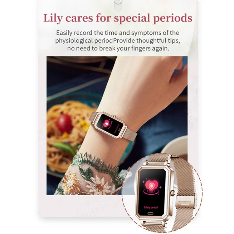 LOANIY HT2 1.28 Inch Heart Rate Detection Pedometer Smart Watch, Color: Gold Steel