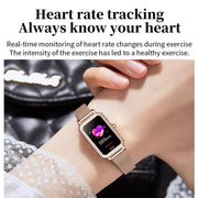 LOANIY HT2 1.28 Inch Heart Rate Detection Pedometer Smart Watch, Color: Gold Steel