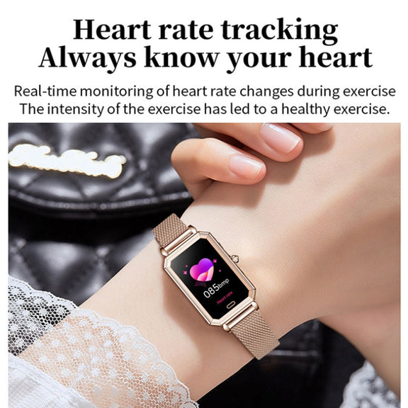 LOANIY HT2 1.28 Inch Heart Rate Detection Pedometer Smart Watch, Color: Gold Steel