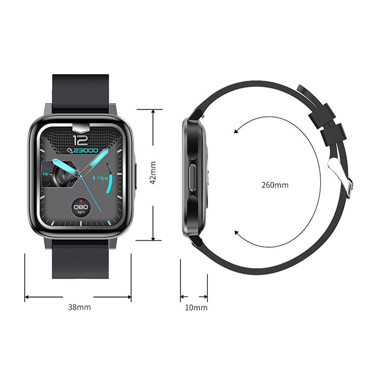 LOANIY F60 1.7 Inch Body Temperature Detection Smart Watch(Black)