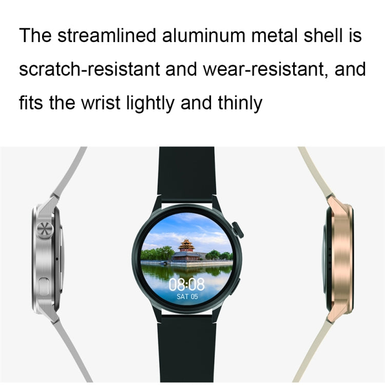Wearkey DT4+ 1.36 Inch HD Screen Smart Call watch with NFC Function, Color: Silver Silicone