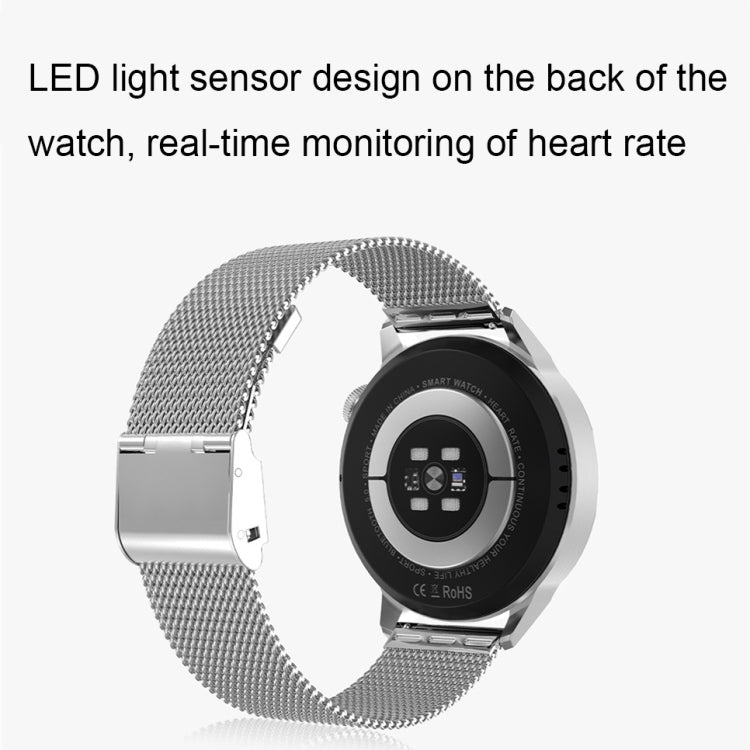 Wearkey DT4+ 1.36 Inch HD Screen Smart Call watch with NFC Function, Color: Silver Silicone