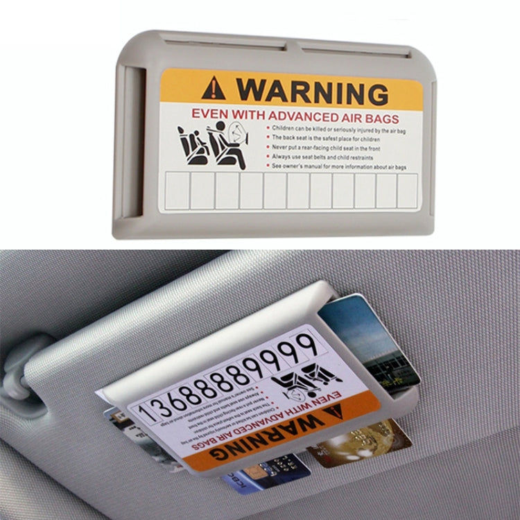 Car Sun Visor Card Holder Pass Fuel Card Holder Parking Number Card(Gray Bagged)