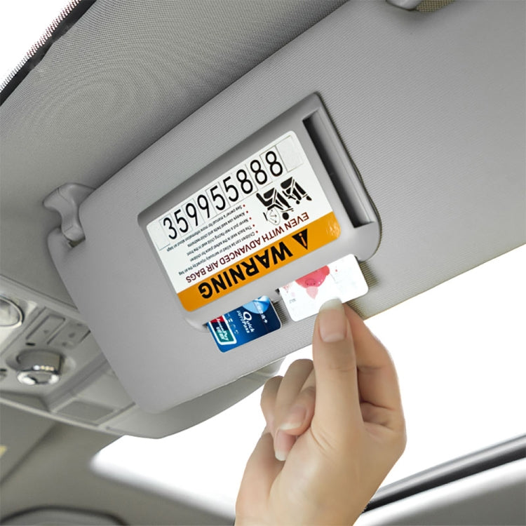 Car Sun Visor Card Holder Pass Fuel Card Holder Parking Number Card(Gray Bagged)