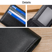 TP-215 Leather RFID Anti-theft Tri-fold Short Wallet(Blue)
