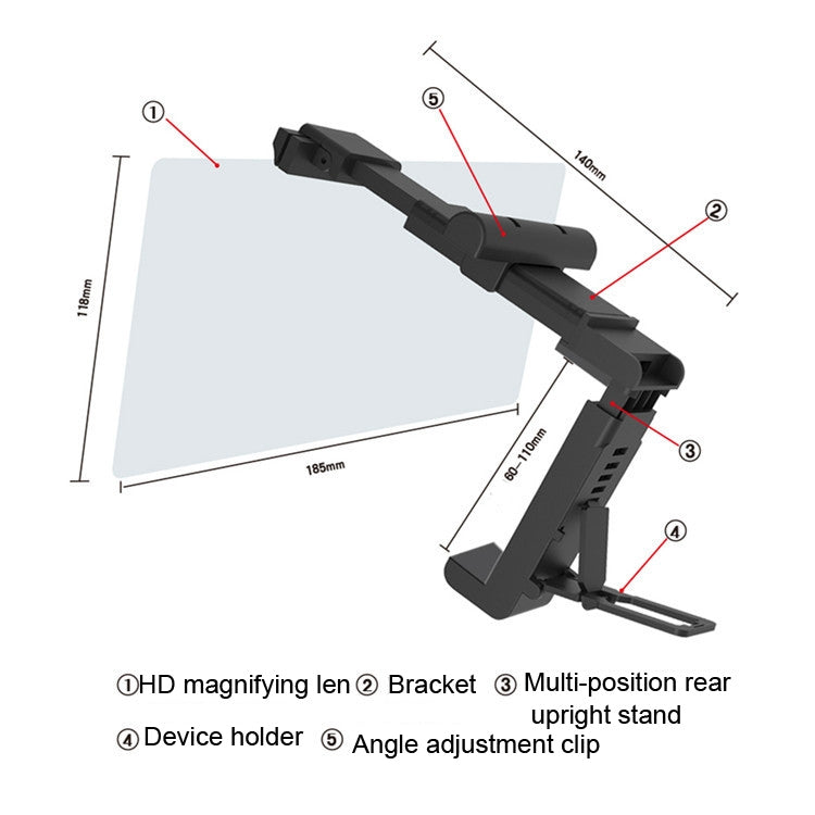 F22 Mobile Phone Screen Amplifier Desktop Lazy Folding Convenient Mobile Phone Stand(Black)