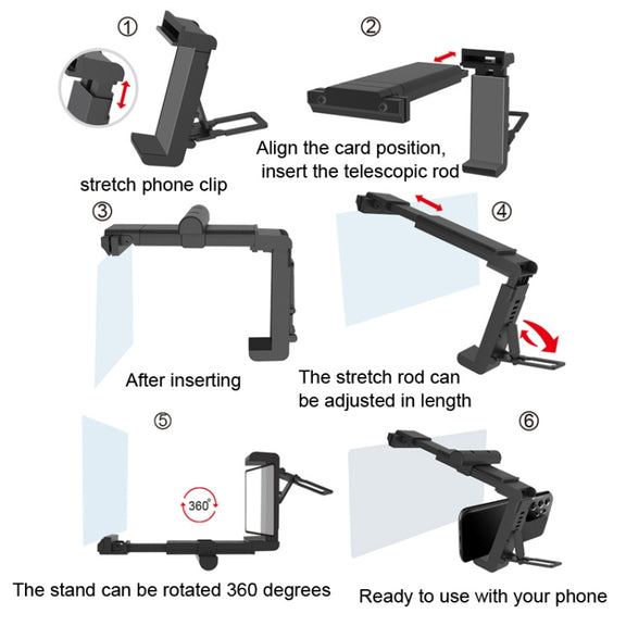 F22 Mobile Phone Screen Amplifier Desktop Lazy Folding Convenient Mobile Phone Stand(Black)