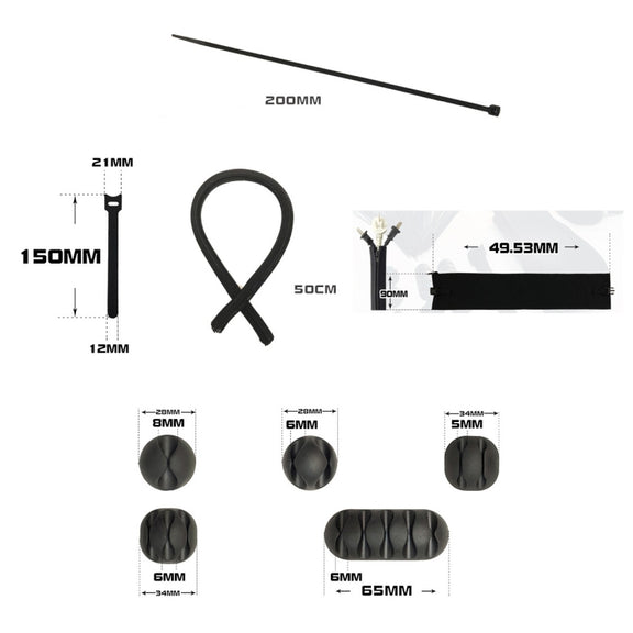 119 In 1 Desktop Data Cable Organizer Storage Winder Combination Set