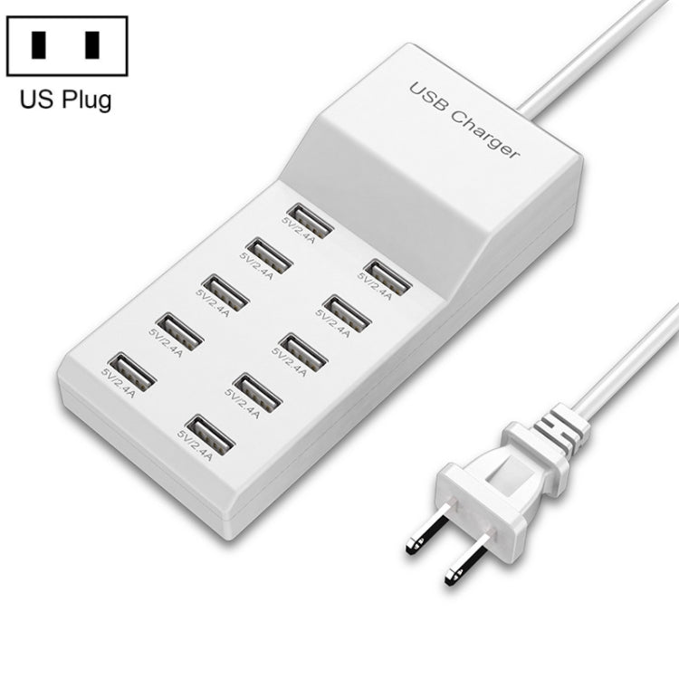 USB Multi-port Charger Mobile Phone Fast Charging Universal Fast Adapter 10 Interface US Plug