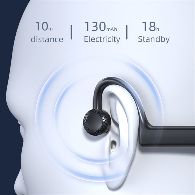 KS-19 Bluetooth Headset Sound Conducting Hanging Neck Business Headphones(Black)