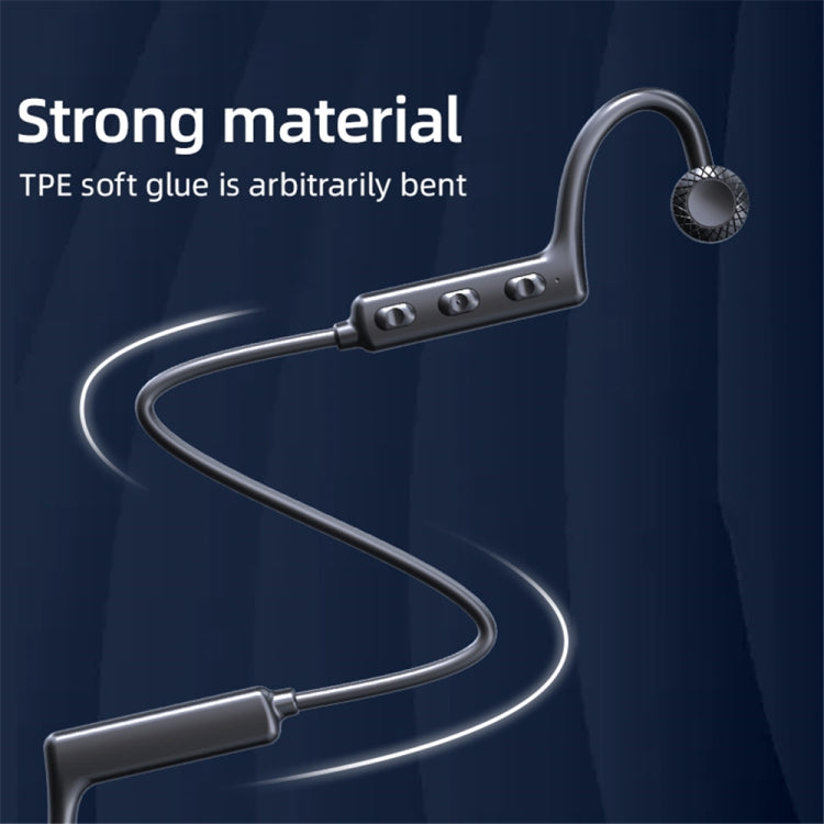 KS-19 Bluetooth Headset Sound Conducting Hanging Neck Business Headphones(Black)