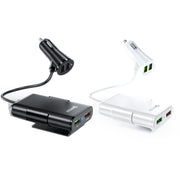2PCS QC3.0 Four Ports Fast 5V 8A Car Charger Back Seat Charger(Black)