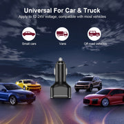 2PCS PD+2.4A Dual USB Car Charger, Style: 3 Ports (Black)