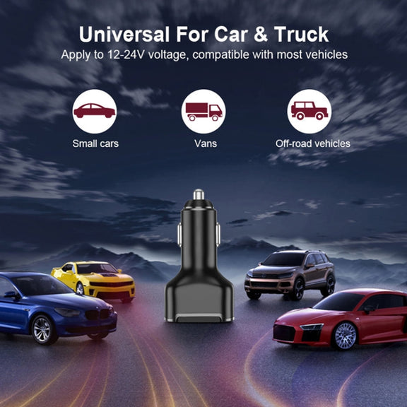 2PCS PD+2.4A Dual USB Car Charger, Style: 3 Ports (White)