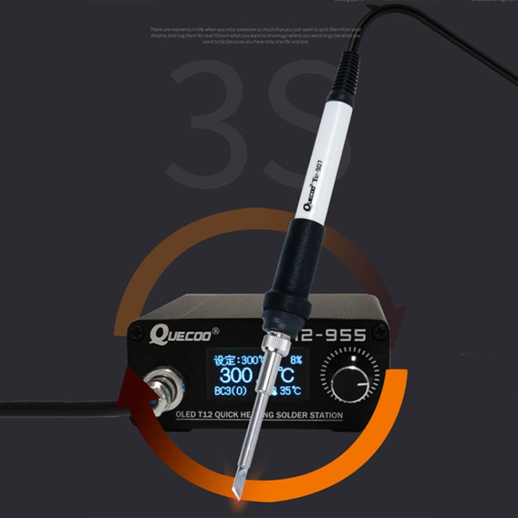 QUECOO 1.3-inch Screen Constant Temperature Soldering Iron, Set: US Plug (955+907)