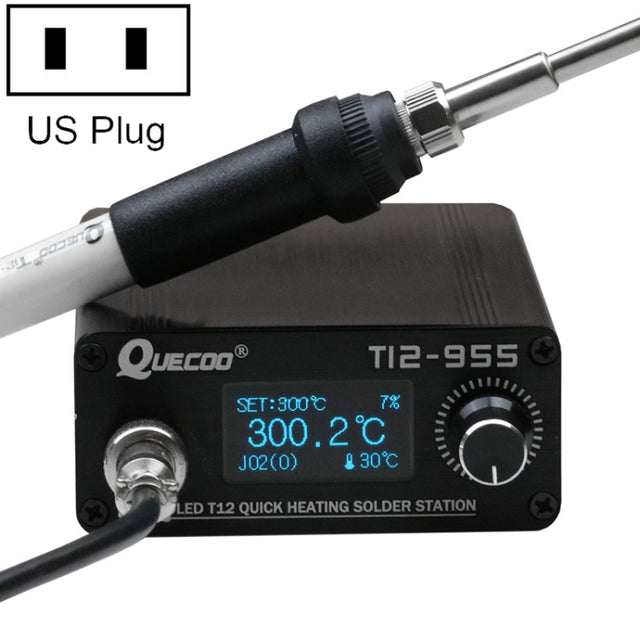 QUECOO 1.3-inch Screen Constant Temperature Soldering Iron, Set: US Plug (955+M8)