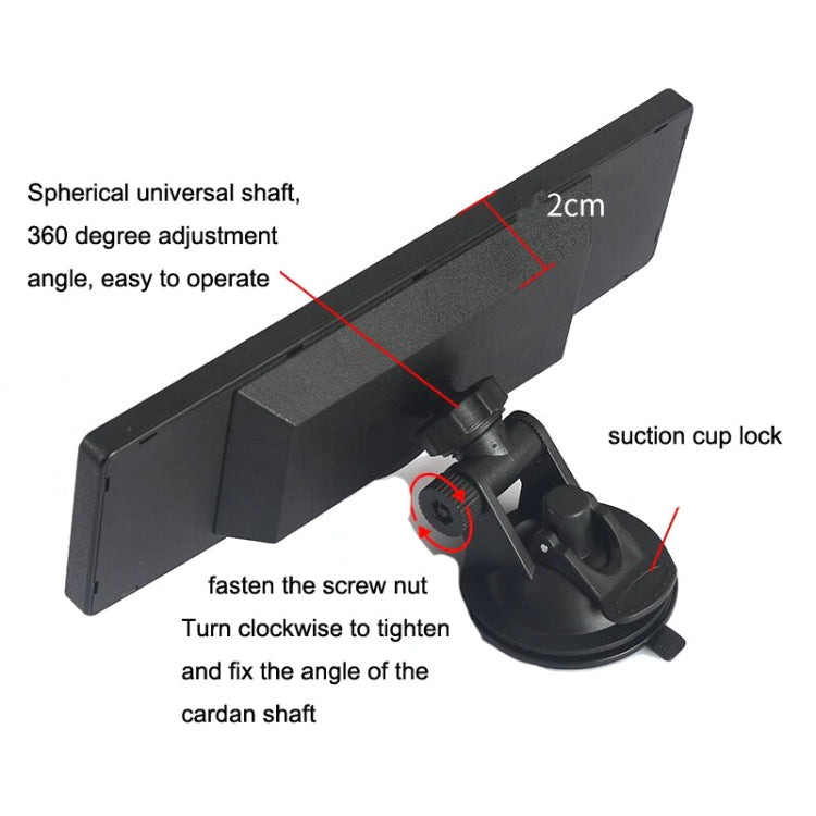 CZC-255 Car Glue Injection Suction Cup Carbon Fiber Rearview Mirror(Blue Mirror)