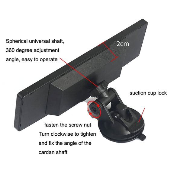 CZC-255 Car Glue Injection Suction Cup Carbon Fiber Rearview Mirror(Blue Mirror)