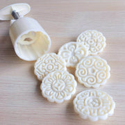 2 PCS Moon Festival Round Hand-Pressed Pastry Mold Baking Tools, Model: 10