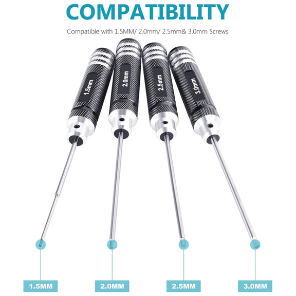 BRDRC 4 In 1 Drone Repair And Disassembly Tool Inner Hexagonal T6/T9 Screwdriver(Black)