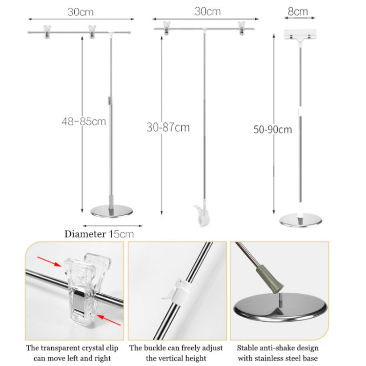 Photography Backdrop Stand Camera Photo Background Props,Style: T-type 2-section 85cm