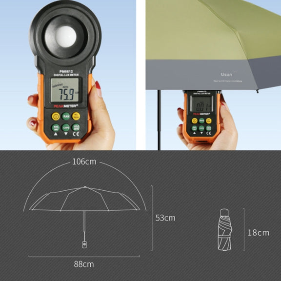 LY-0621 Five-Fold Six-bone Umbrella Simple Black Glue Sunscreen Umbrella(Ink Green)