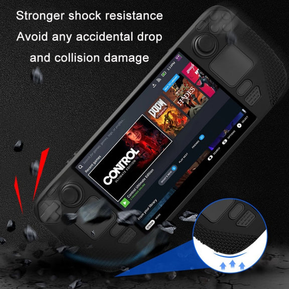 All-Inclusive Silicone Cover With Button Cap For Steam Deck(Blue)