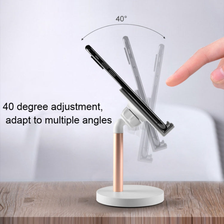 MT-100 Round Bottom Column Multi-Angle Adjustable Mobile Phone Tablet Holder(Black)