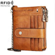 HUMERPAUL BP896 RFID Anti-Theft Brush Dual Zipper Leather Wallet Multi-Card Men Purse(Brown) - free shipping - PMC TechLife - Order now!