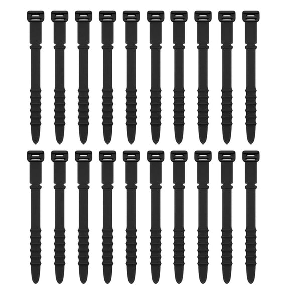 3 Sets 20pcs/Set  Fishbone Silicone Cable Tie Cable Organizer Winder, Color: Black