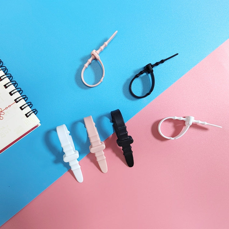 3 Sets 20pcs/Set  Fishbone Silicone Cable Tie Cable Organizer Winder, Color: Black
