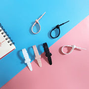 3 Sets 20pcs/Set  Fishbone Silicone Cable Tie Cable Organizer Winder, Color: Black