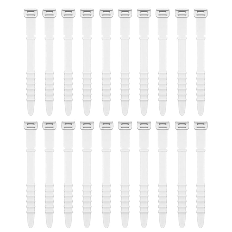 3 Sets 20pcs/Set  Fishbone Silicone Cable Tie Cable Organizer Winder, Color: White