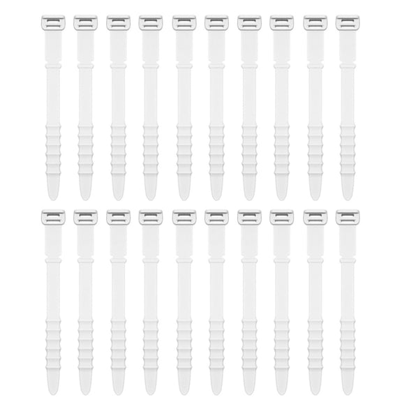 3 Sets 20pcs/Set  Fishbone Silicone Cable Tie Cable Organizer Winder, Color: White