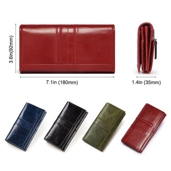 BP806 RFID Anti-Theft Brush Lady Wallet Multi-Card Clutch Bag(Black)