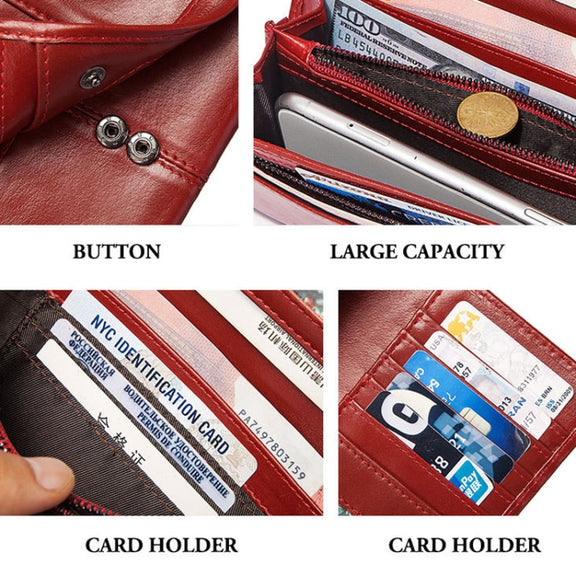 BP806 RFID Anti-Theft Brush Lady Wallet Multi-Card Clutch Bag(Black)