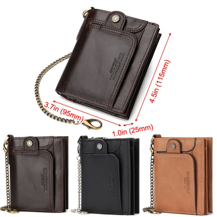HUMERPAUL BP950 RFID Anti-Magnetic Men Wallet Large Capacity Multi-Card Solt Pocket(Black)