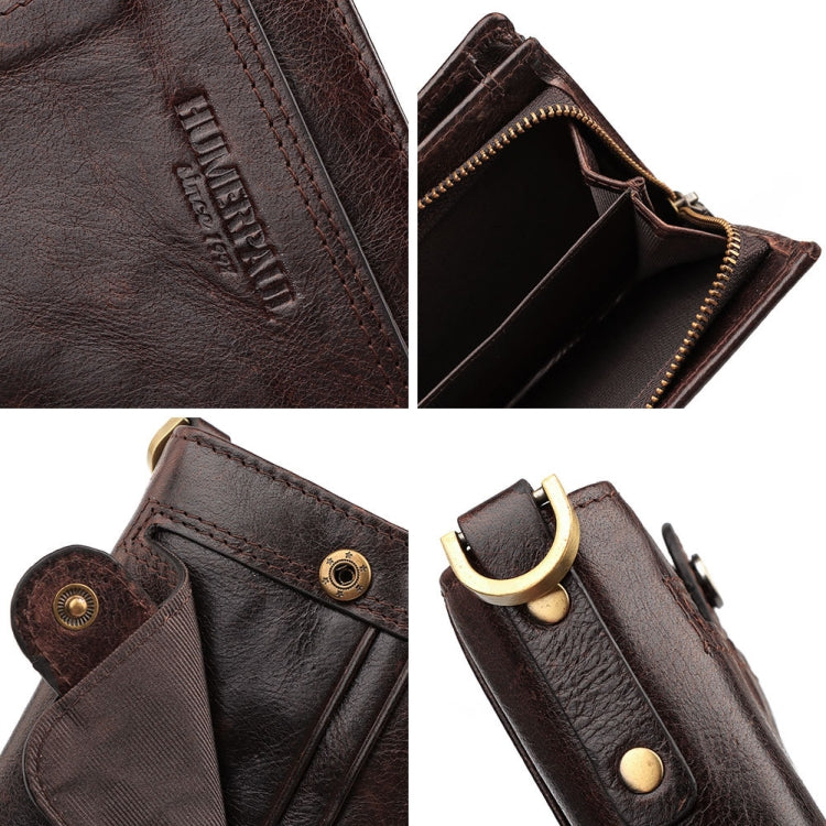 HUMERPAUL BP950 RFID Anti-Magnetic Men Wallet Large Capacity Multi-Card Solt Pocket(Khaki)