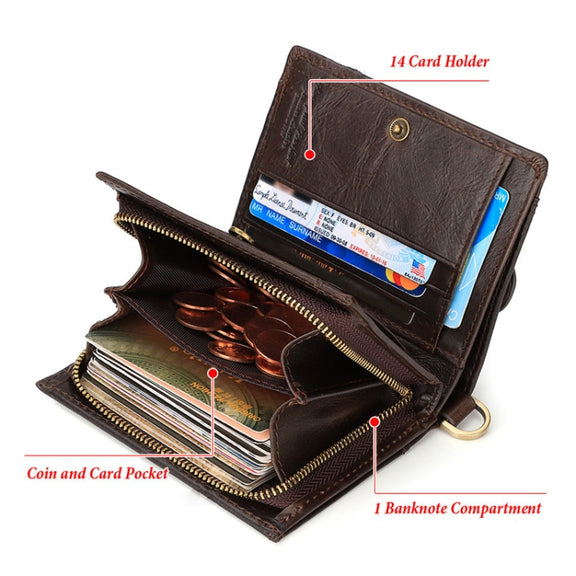 HUMERPAUL BP950 RFID Anti-Magnetic Men Wallet Large Capacity Multi-Card Solt Pocket(Black)