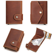 HUMERPAUL BP906 Credit Card Cover RFID Anti-Theft Brush Card Bag(Brown)