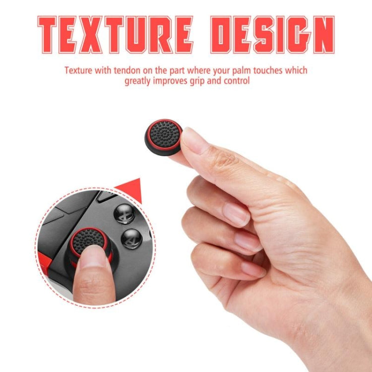 10 PCS Gamepad Silicone Luminous Button Cap Rocker Cap For PS5/PS4/PS3/ONE/360/PRO/series X/S(Black Red Circle)