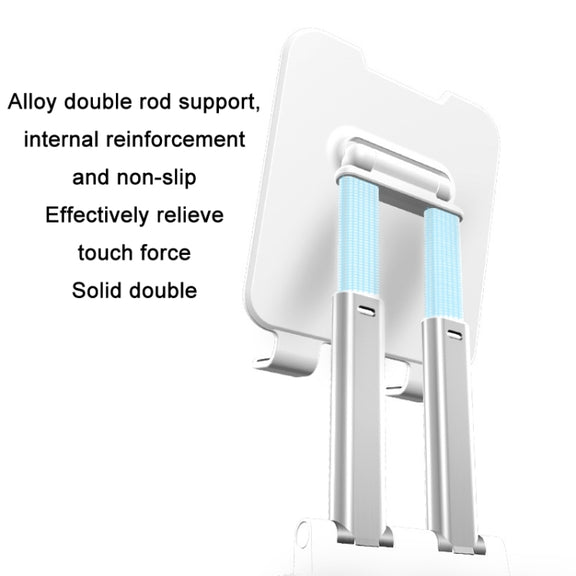 Tablet Mobile Phone Desktop Double Pole Lifting Folding Bracket, Color: White (Large)