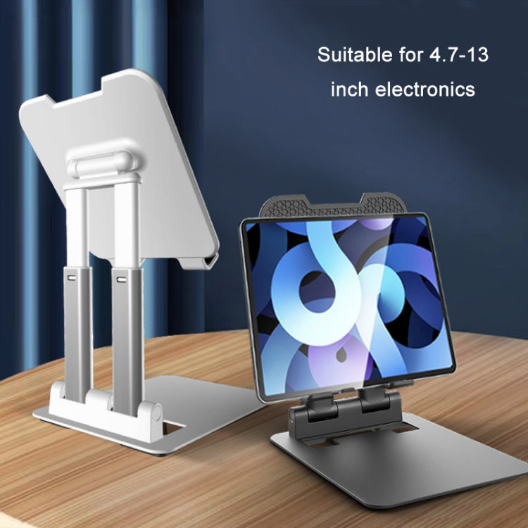 Tablet Mobile Phone Desktop Double Pole Lifting Folding Bracket, Color: White (Small)