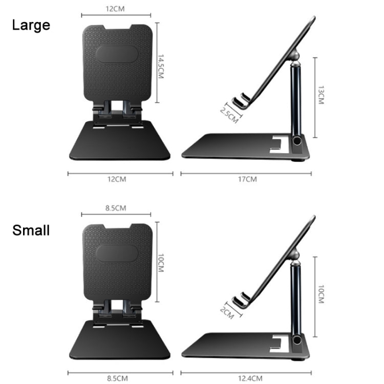 Tablet Mobile Phone Desktop Double Pole Lifting Folding Bracket, Color: White (Small)
