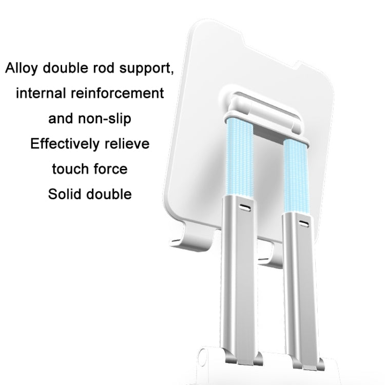 Tablet Mobile Phone Desktop Double Pole Lifting Folding Bracket, Color: White (Small)